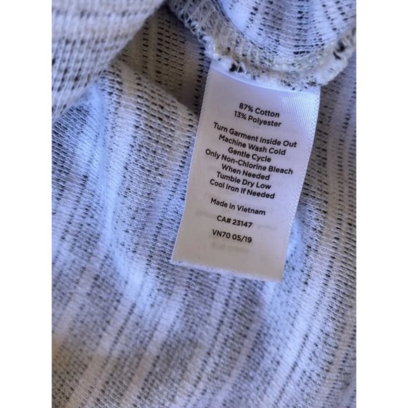 COPY - TALBOTS Cowl neck Knit Top Large Pullover Black White Striped Button Acc… - Picture 10 of 10